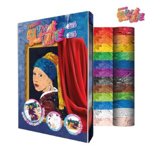 Bộ tranh xé dán dễ thương cho bé Sinwoo Masking Tape 12 cuộn đủ màu sắc (Chủ đề: Màu sơn dầu) | Băng dính trang trí DIY