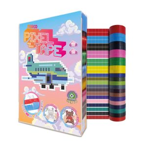 Bộ tranh xé dán dễ thương cho bé Sinwoo Masking Tape 12 cuộn đủ màu sắc (Chủ đề: Pixel) | Băng dính trang trí DIY