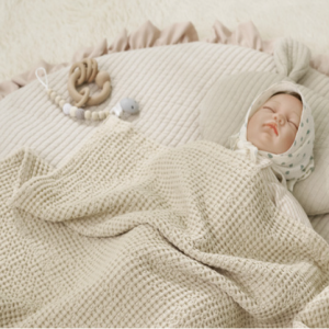 Chăn tổ ong chống ngạt WAFFLE BLANKET LOLBABY HÀN QUỐC cho bé 