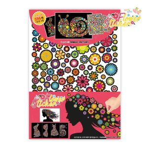 Bộ 4 tờ sticker Sinwoo hình dễ thương chất liệu trong suốt kèm 5 tranh (Chủ đề: Hoa) | Bộ sticker trang trí sổ DIY độc đáo