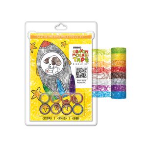 Bộ tranh xé dán dễ thương cho bé Sinwoo Masking Tape 8 cuộn đủ màu sắc (Chủ đề: Màu sáp C1) | Băng dính trang trí DIY